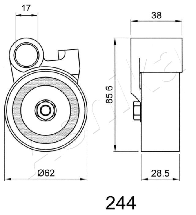 ASHIKA 45-02-244 Tendicinghia, Cinghia dentata-Tendicinghia, Cinghia dentata-Ricambi Euro