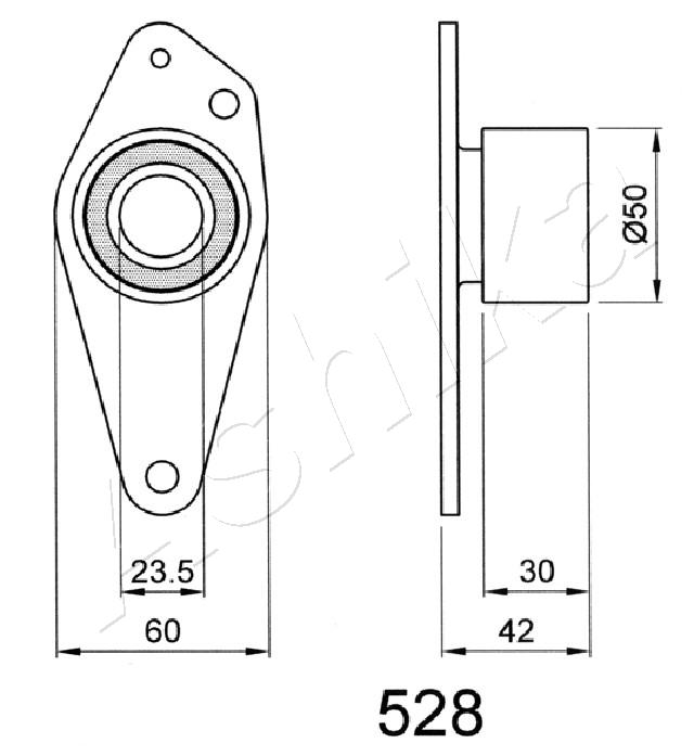 ASHIKA 45-05-528 Tendicinghia, Cinghia dentata-Tendicinghia, Cinghia dentata-Ricambi Euro