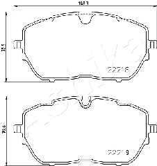 ASHIKA 50-00-0647 Kit pastiglie freno, Freno a disco