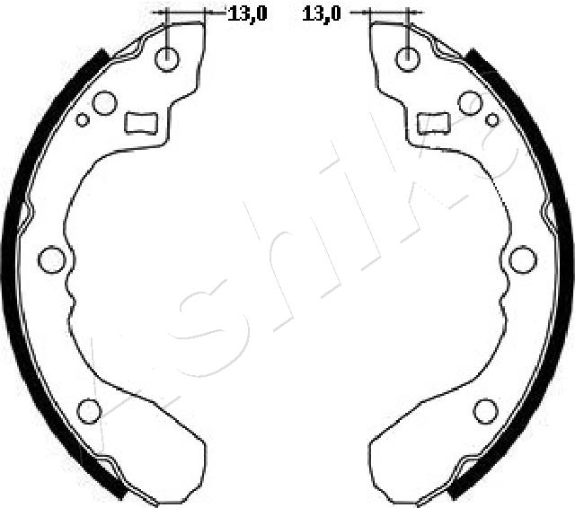 ASHIKA 55-K0-012 Kit ganasce freno-Kit ganasce freno-Ricambi Euro