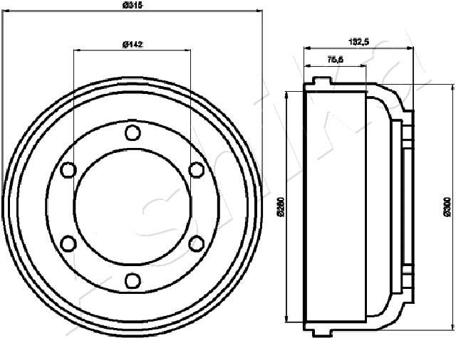 ASHIKA 56-00-0317 Tamburo freno