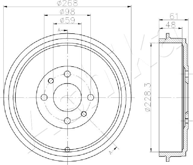 ASHIKA 56-00-0613 Tamburo freno