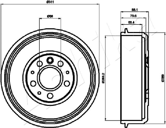ASHIKA 56-00-0914 Tamburo freno