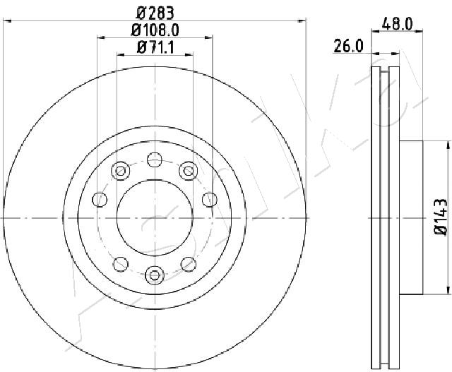 ASHIKA 60-00-0634 Discofreno-Discofreno-Ricambi Euro