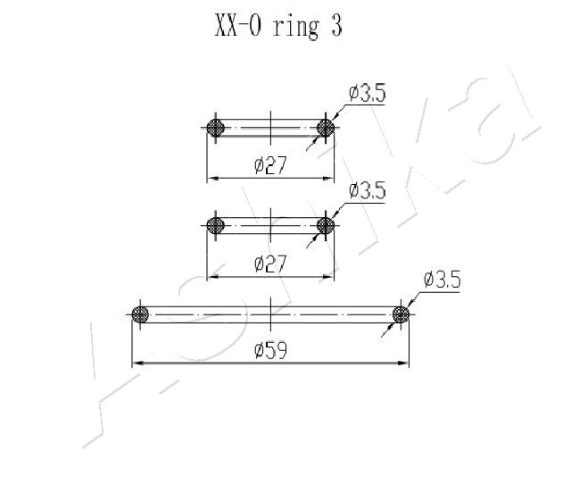 ASHIKA ORING3 Guarnizione solida