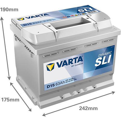 VARTA 563400061K262 Starter Battery for ABARTH ALFA ROMEO ALPINA ALPINE ARO AUDI BENTLEY BMW BRILLIANCE CASE IH CHANGAN CHERY CH