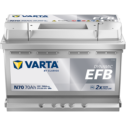 VARTA 570500076K262 Starter Battery for AC ALFA ROMEO AUDI BMW CHRYSLER CITROËN CUPRA DACIA DS FIAT FORD HONDA HYUNDAI JEEP KIA 