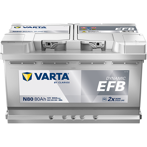 VARTA 580500080K262 Starter Battery for ALFA ROMEO ALPINE AUDI BMW FIAT FORD HYUNDAI JEEP LAND ROVER LDV MINI NISSAN OPEL RENAUL