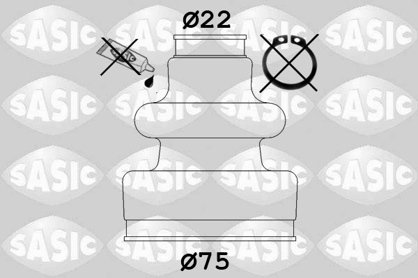 SASIC 1009359 Cuffia, Semiasse