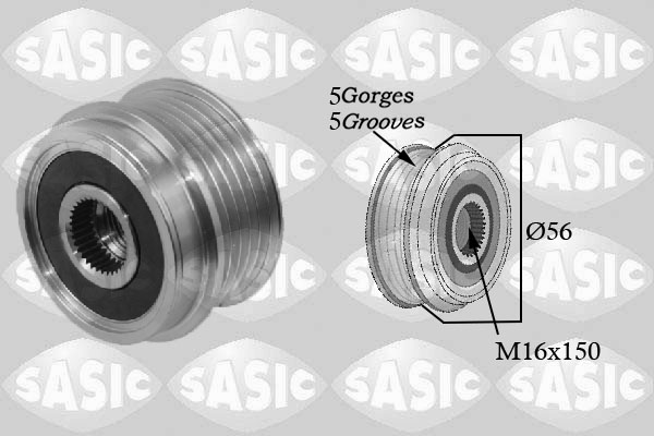 SASIC 1676002 Puleggia cinghia, Alternatore-Puleggia cinghia, Alternatore-Ricambi Euro