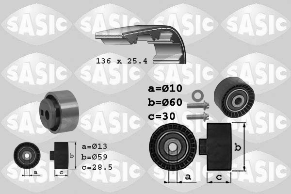 SASIC 1750005 Kit cinghie dentate-Kit cinghie dentate-Ricambi Euro