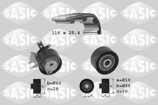 SASIC 1750014 Kit cinghie dentate-Kit cinghie dentate-Ricambi Euro