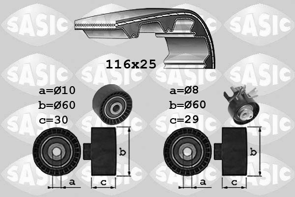 SASIC 1750034 Kit cinghie dentate