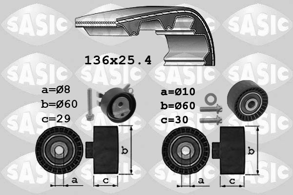 SASIC 1750036 Kit cinghie dentate