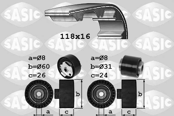 SASIC 1750045 Σετ οδοντωτού ιμάντα for CITROËN DS OPEL PEUGEOT