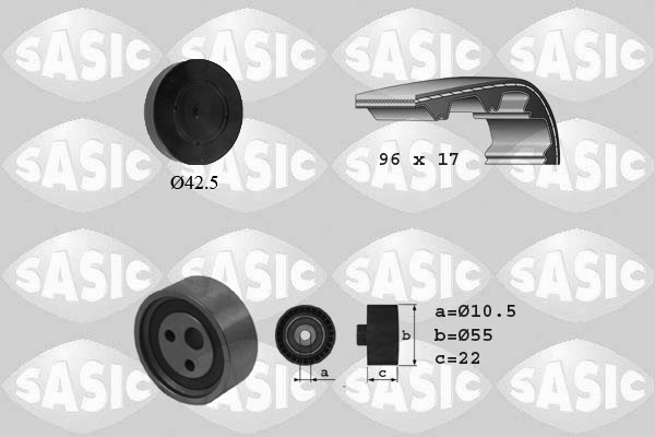 SASIC 1754003 Kit cinghie dentate-Kit cinghie dentate-Ricambi Euro