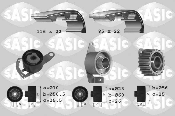 SASIC 1756012 Kit cinghie dentate-Kit cinghie dentate-Ricambi Euro