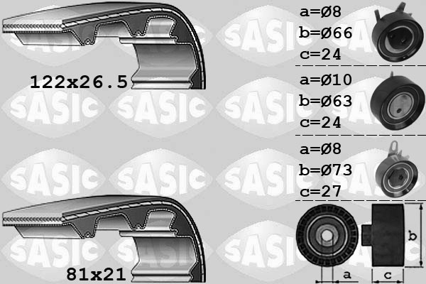 SASIC 1756043 Kit cinghie dentate-Kit cinghie dentate-Ricambi Euro