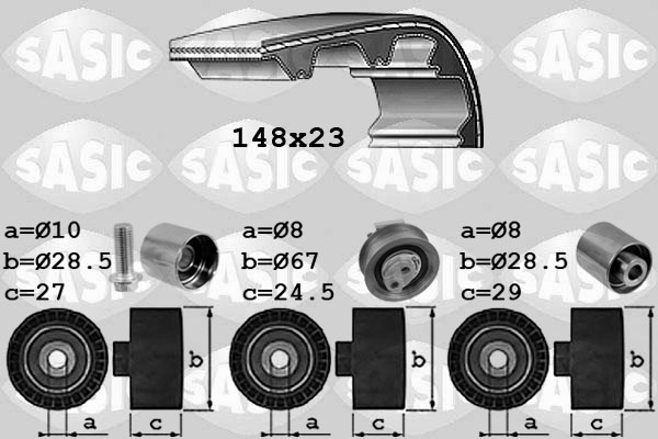 SASIC 1756047 Kit cinghie dentate-Kit cinghie dentate-Ricambi Euro
