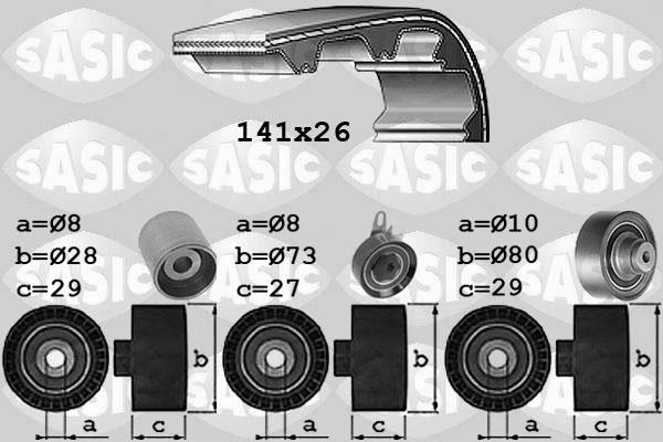 SASIC 1756049 Kit cinghie dentate-Kit cinghie dentate-Ricambi Euro