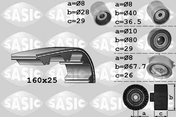 SASIC 1756059 Kit cinghie dentate-Kit cinghie dentate-Ricambi Euro