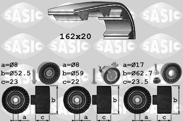 SASIC 1756064 Kit cinghie dentate-Kit cinghie dentate-Ricambi Euro
