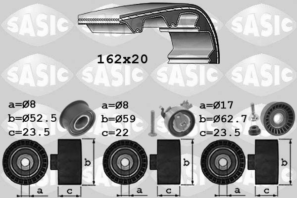 SASIC 1756065 Kit cinghie dentate-Kit cinghie dentate-Ricambi Euro