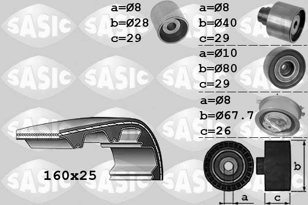 SASIC 1756068 Kit cinghie dentate-Kit cinghie dentate-Ricambi Euro