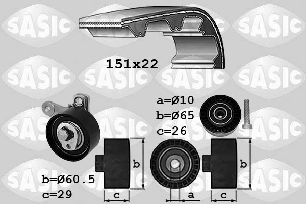 SASIC 1756082 Σετ οδοντωτού ιμάντα for CHEVROLET OPEL