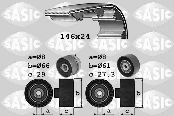 SASIC 1756083 Σετ οδοντωτού ιμάντα for ALFA ROMEO CHEVROLET FIAT OPEL