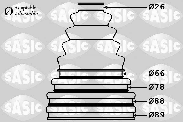 SASIC 1900001 Kit cuffia, Semiasse