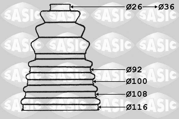 SASIC 1904010 Kit cuffia, Semiasse-Kit cuffia, Semiasse-Ricambi Euro