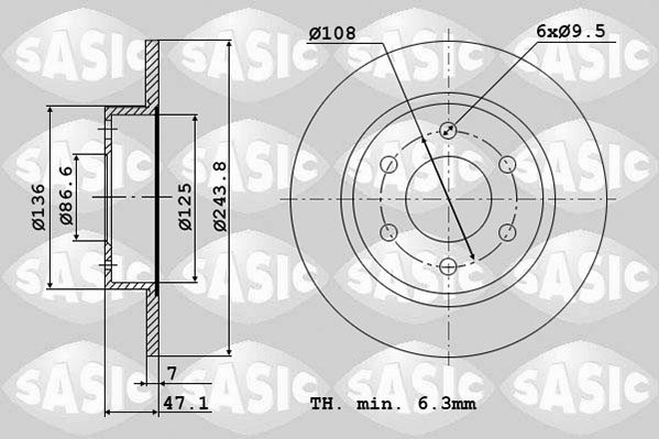 SASIC 2004240J Discofreno-Discofreno-Ricambi Euro