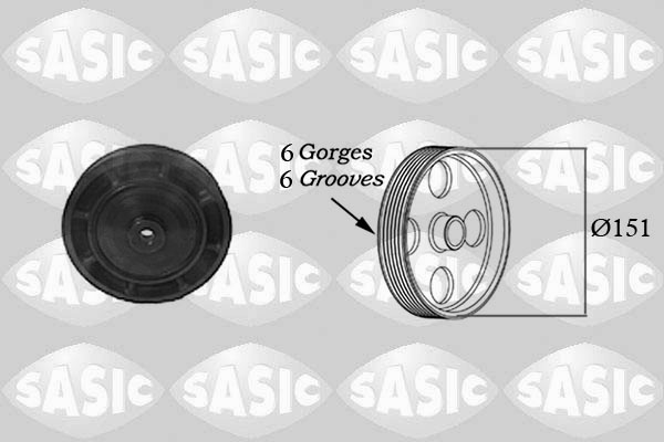 SASIC 2154006 Puleggia cinghia, Albero a gomiti-Puleggia cinghia, Albero a gomiti-Ricambi Euro