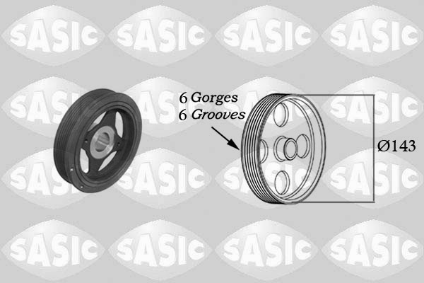 SASIC 2154023 Puleggia cinghia, Albero a gomiti-Puleggia cinghia, Albero a gomiti-Ricambi Euro