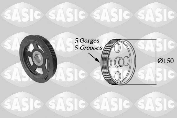 SASIC 2156072 Puleggia cinghia, Albero a gomiti-Puleggia cinghia, Albero a gomiti-Ricambi Euro