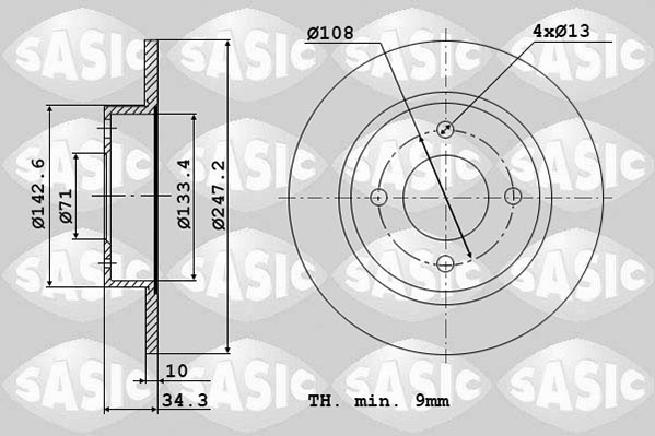 SASIC 2464A24J Discofreno-Discofreno-Ricambi Euro