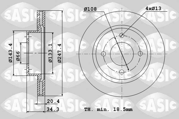 SASIC 2464A74J Discofreno-Discofreno-Ricambi Euro