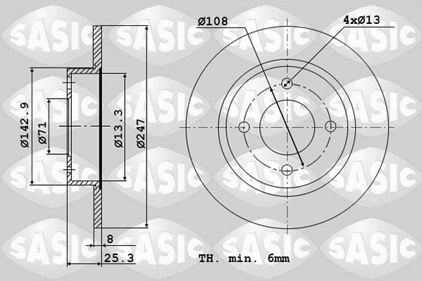 SASIC 2464G64J Discofreno-Discofreno-Ricambi Euro