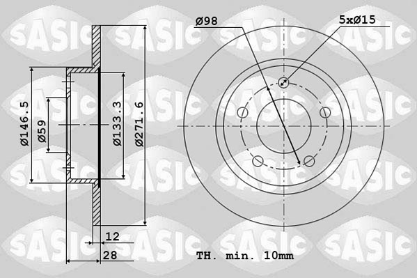 SASIC 2464P44J Discofreno-Discofreno-Ricambi Euro