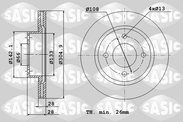 SASIC 2464V14J Discofreno-Discofreno-Ricambi Euro