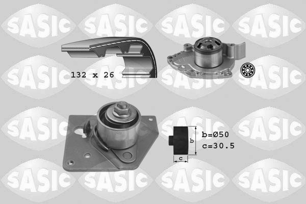 SASIC 3904032 Pompa acqua + Kit cinghie dentate-Pompa acqua + Kit cinghie dentate-Ricambi Euro