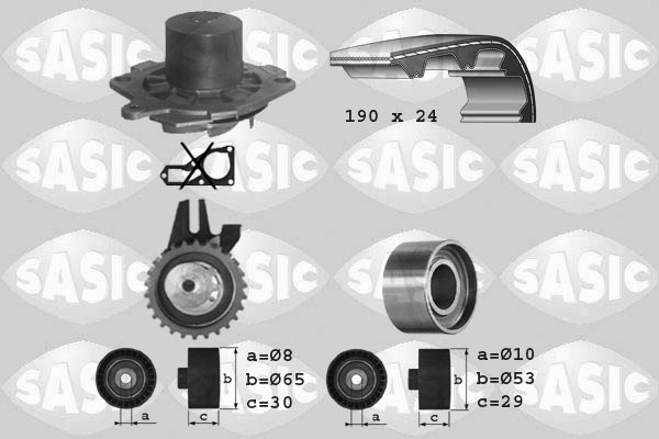 SASIC 3906006 Pompa acqua + Kit cinghie dentate-Pompa acqua + Kit cinghie dentate-Ricambi Euro