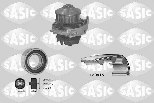 SASIC 3906017 Pompa acqua + Kit cinghie dentate-Pompa acqua + Kit cinghie dentate-Ricambi Euro