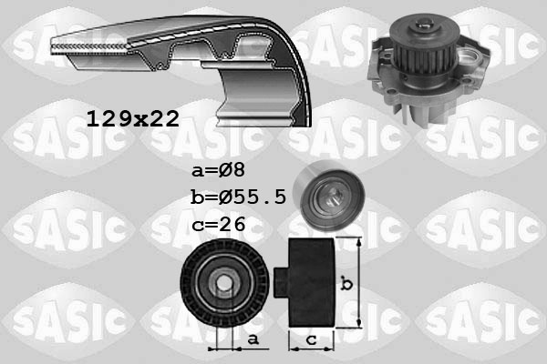 SASIC 3906041 Pompa acqua + Kit cinghie dentate-Pompa acqua + Kit cinghie dentate-Ricambi Euro