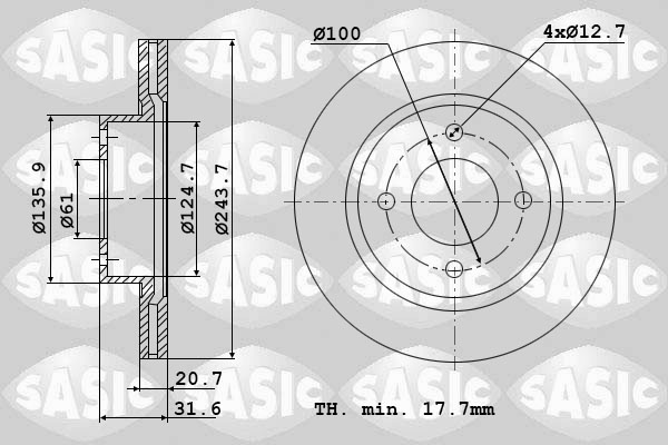 SASIC 4004263J Discofreno-Discofreno-Ricambi Euro