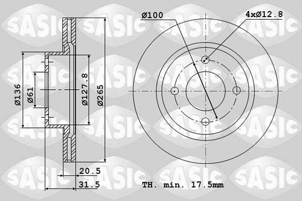 SASIC 4004265J Discofreno-Discofreno-Ricambi Euro