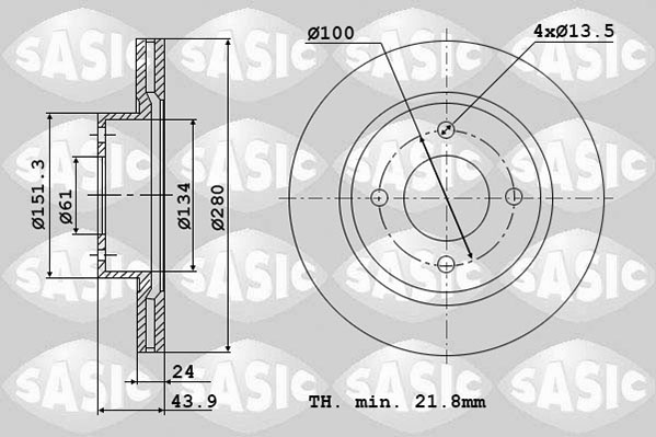 SASIC 4004295J Discofreno-Discofreno-Ricambi Euro