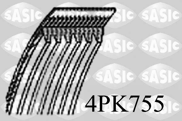 SASIC 4PK755 Cinghia Poly-V