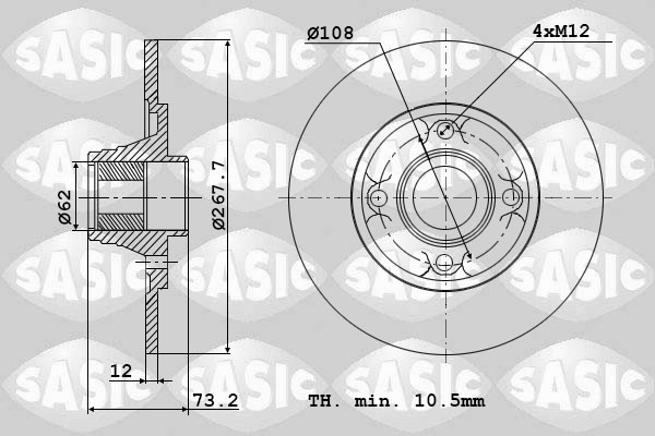 SASIC 6100009 Discofreno-Discofreno-Ricambi Euro